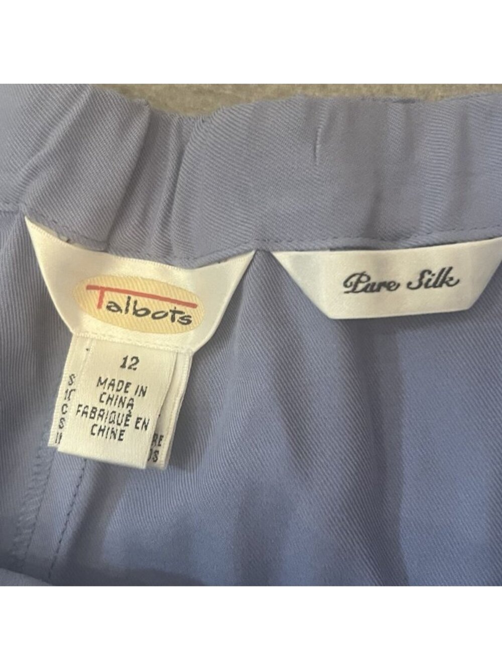 Talbots Women's Shorts Size 12 100% Silk High Rise Waist Lavender Preppy Pleated - Picture 3 of 7